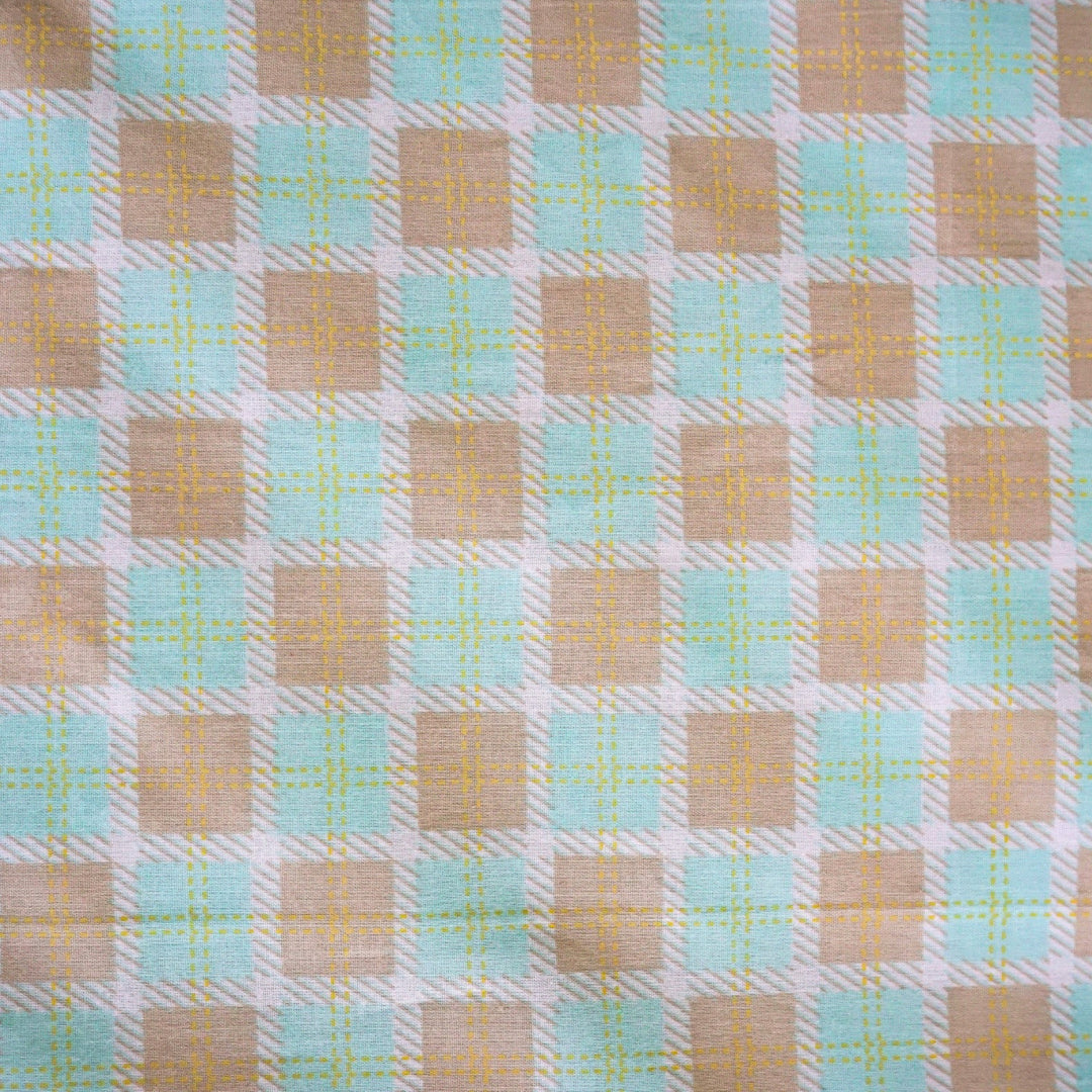 Minty Check cotton duvet cover – fresh plaid style, Scandinavian minimal