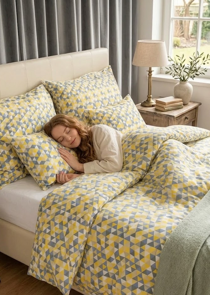 Pamut párnahuzat - Napfény mozaik