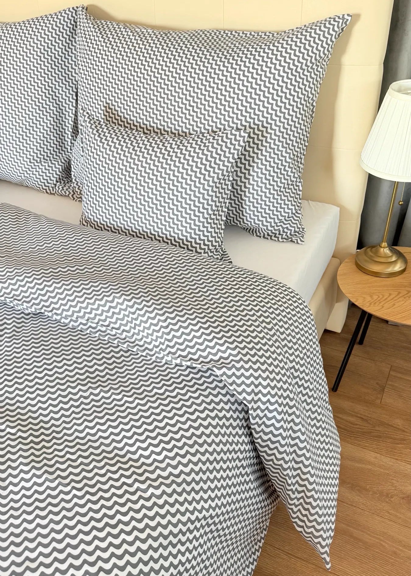 Pamut ágyneműhuzat garnitúra - Ezüstköd hullám