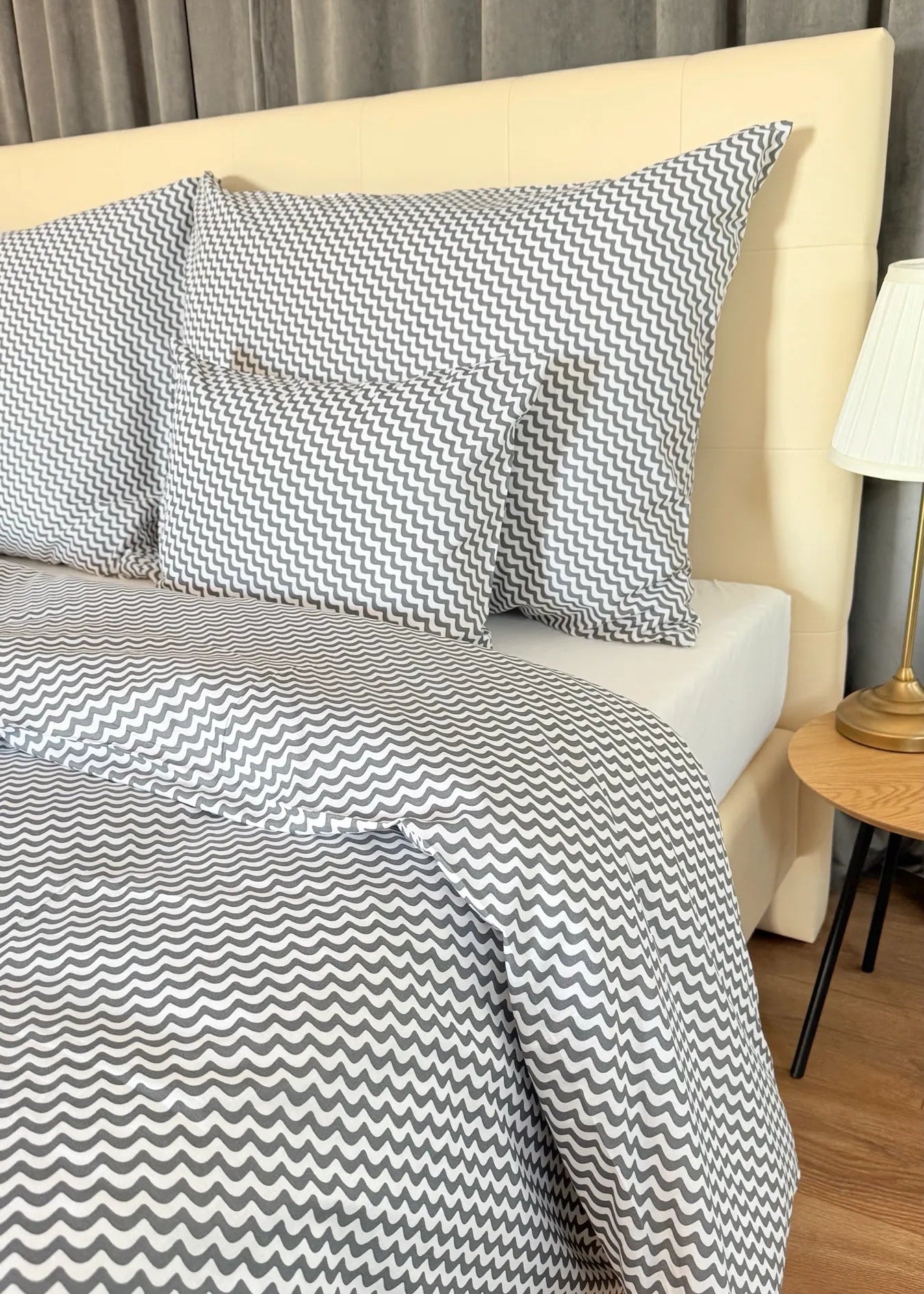 Pamut ágyneműhuzat garnitúra - Ezüstköd hullám