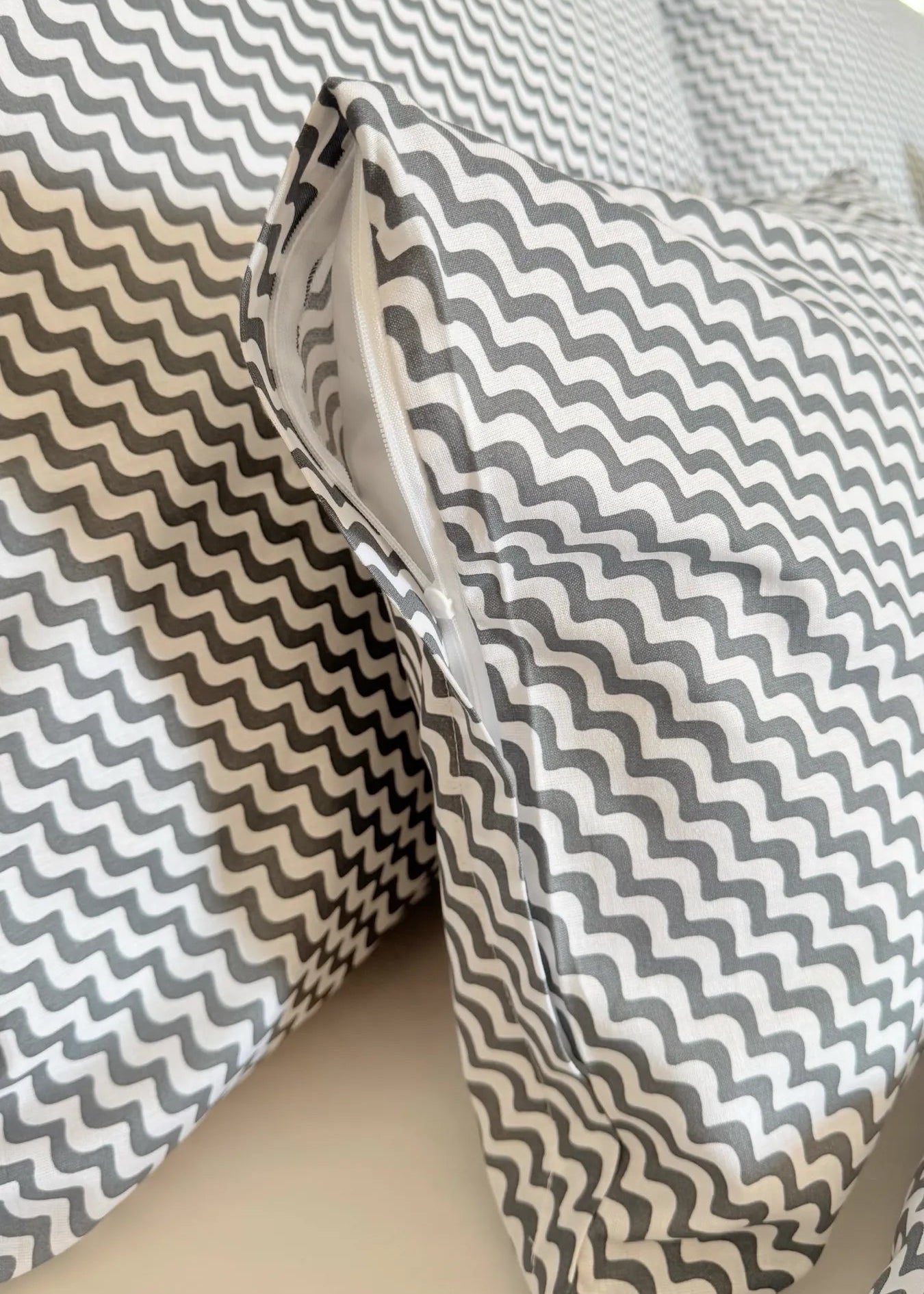 Pamut párnahuzat - Ezüstköd hullám