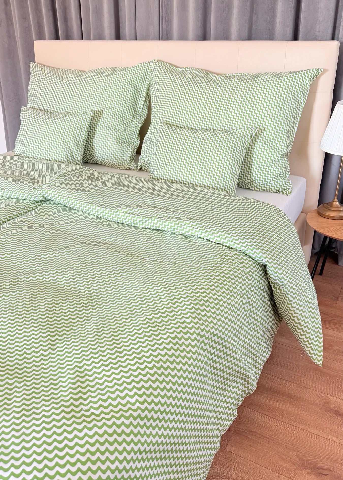 Pamut ágyneműhuzat garnitúra - Pisztácia hullám