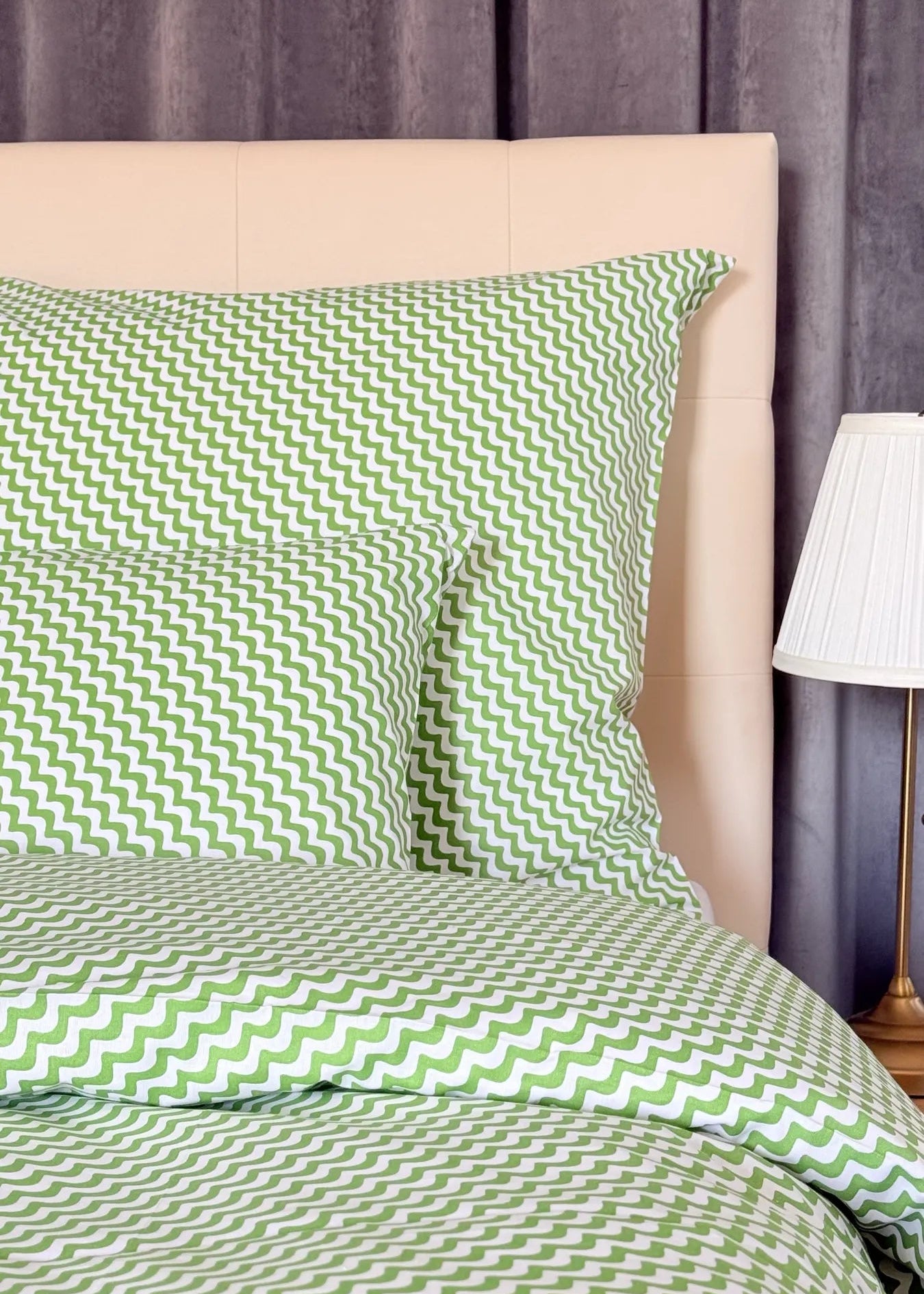 Pamut ágyneműhuzat garnitúra - Pisztácia hullám