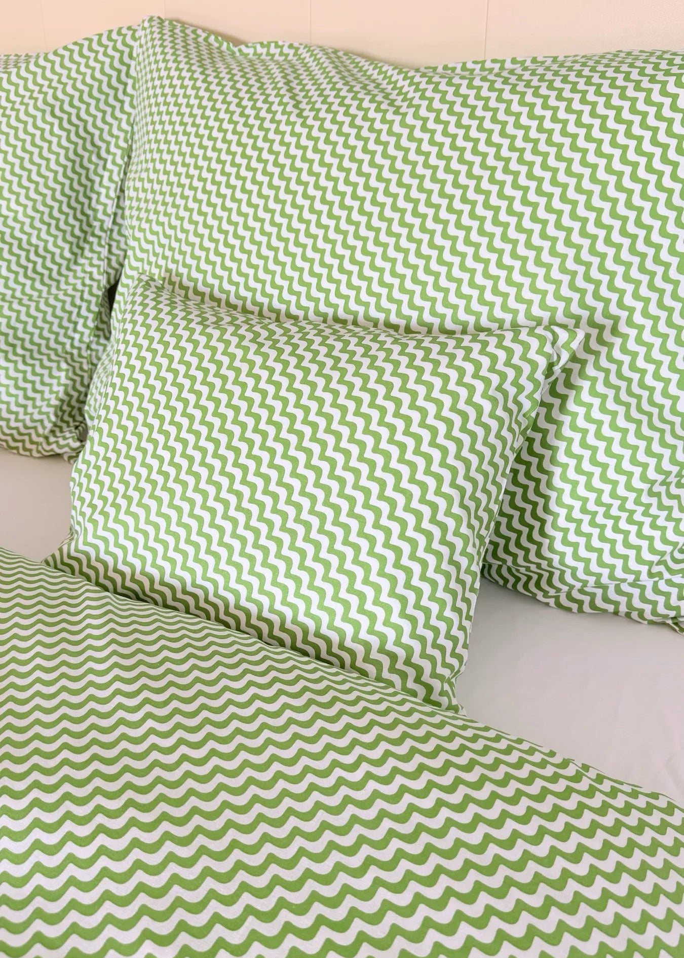 Pamut ágyneműhuzat garnitúra - Pisztácia hullám