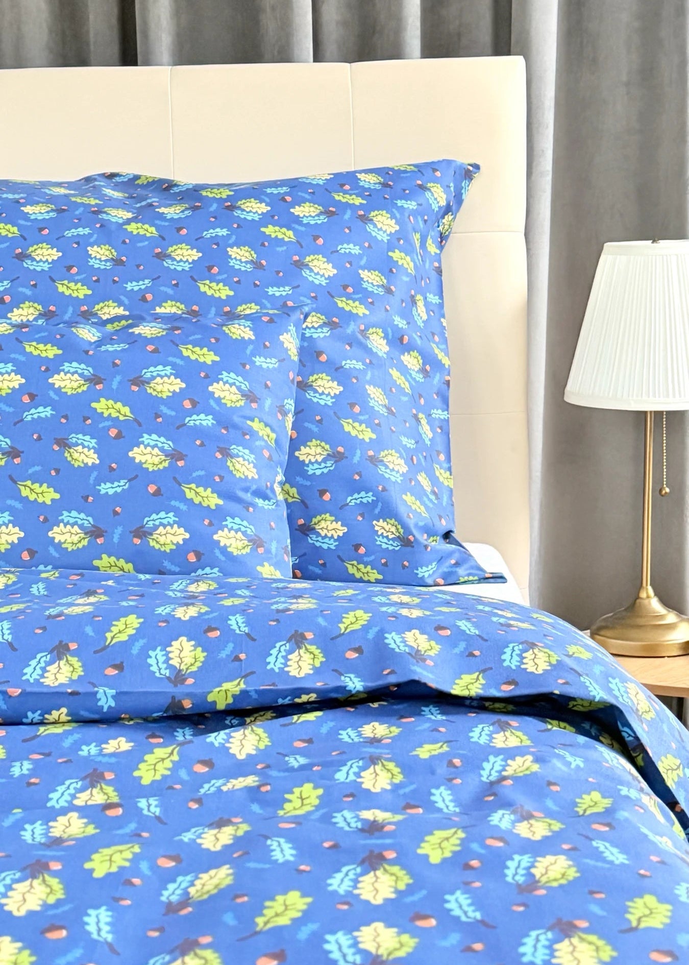 Cotton bed linen set - Blue circles