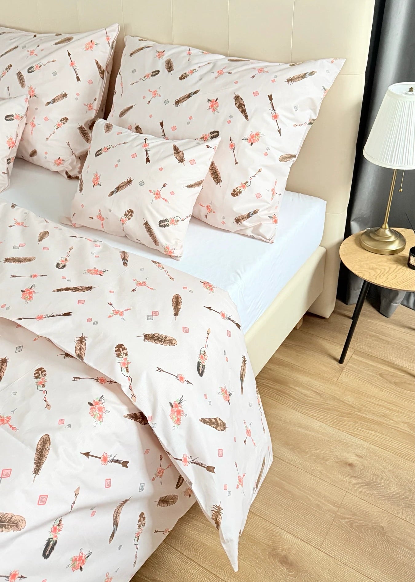 Cotton bed linen set - Blue circles