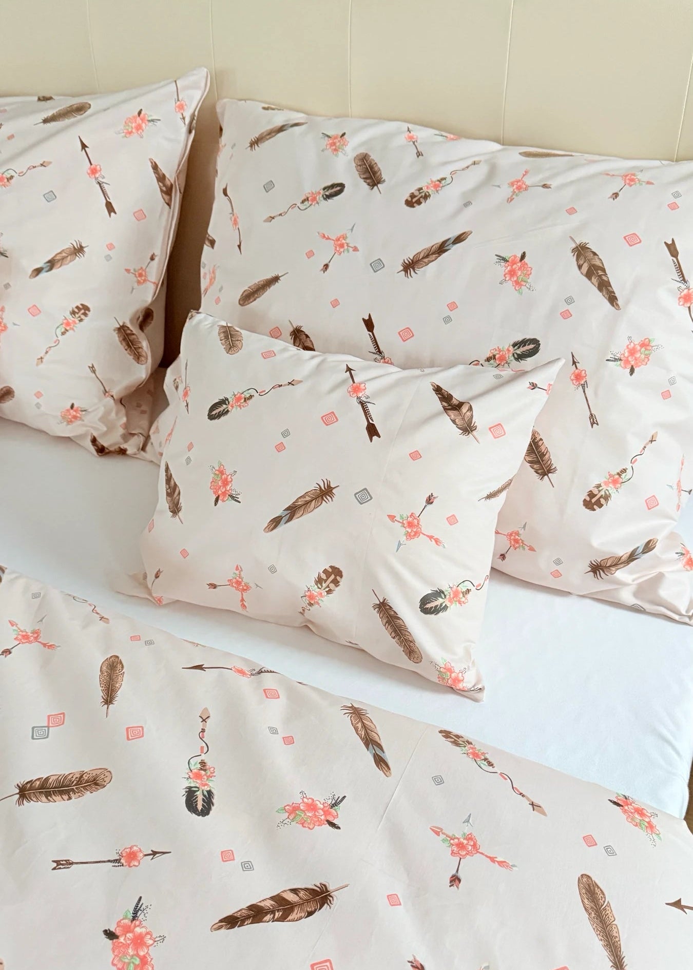 Cotton bed linen set - Blue circles