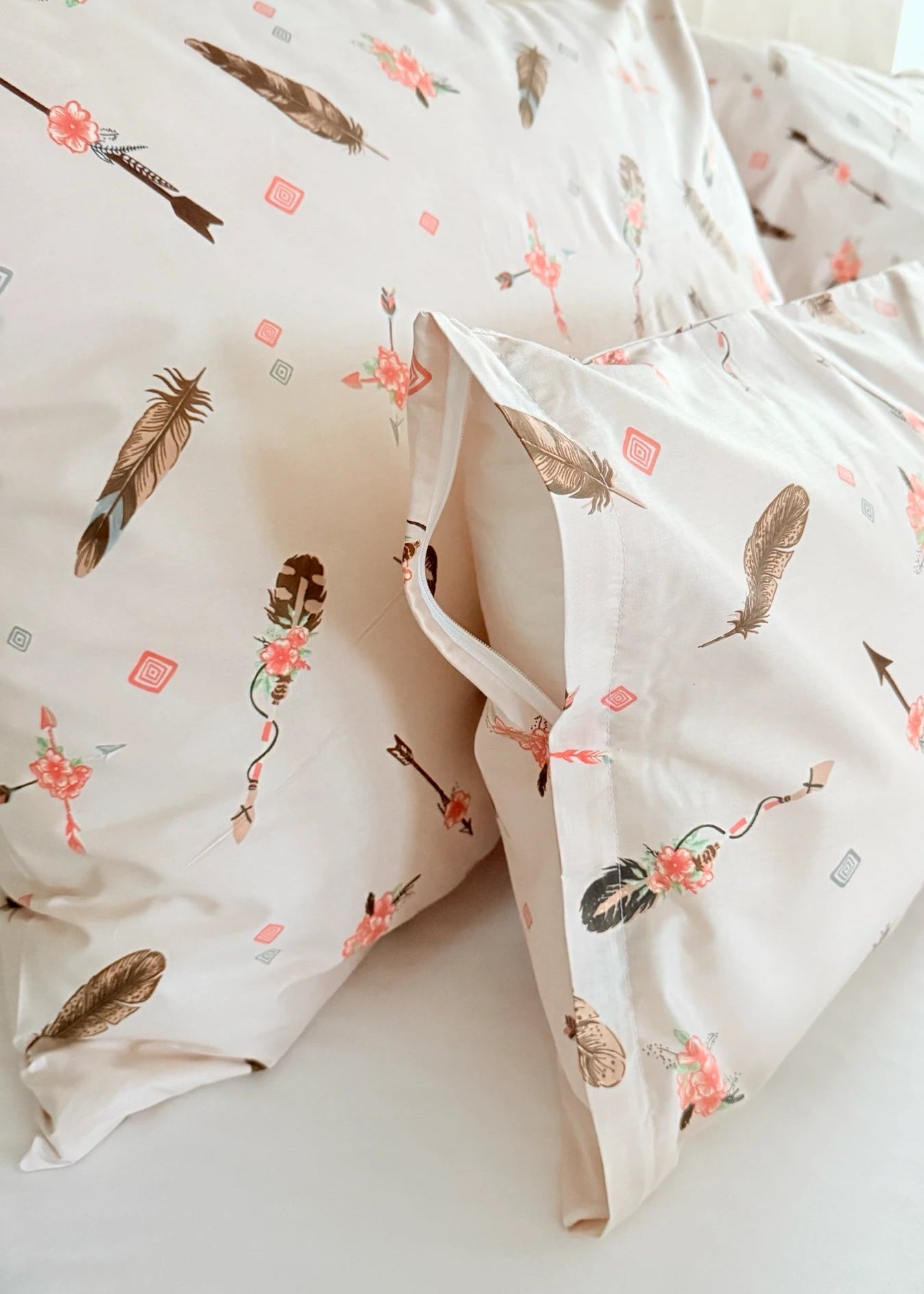 Cotton bed linen set - Blue circles