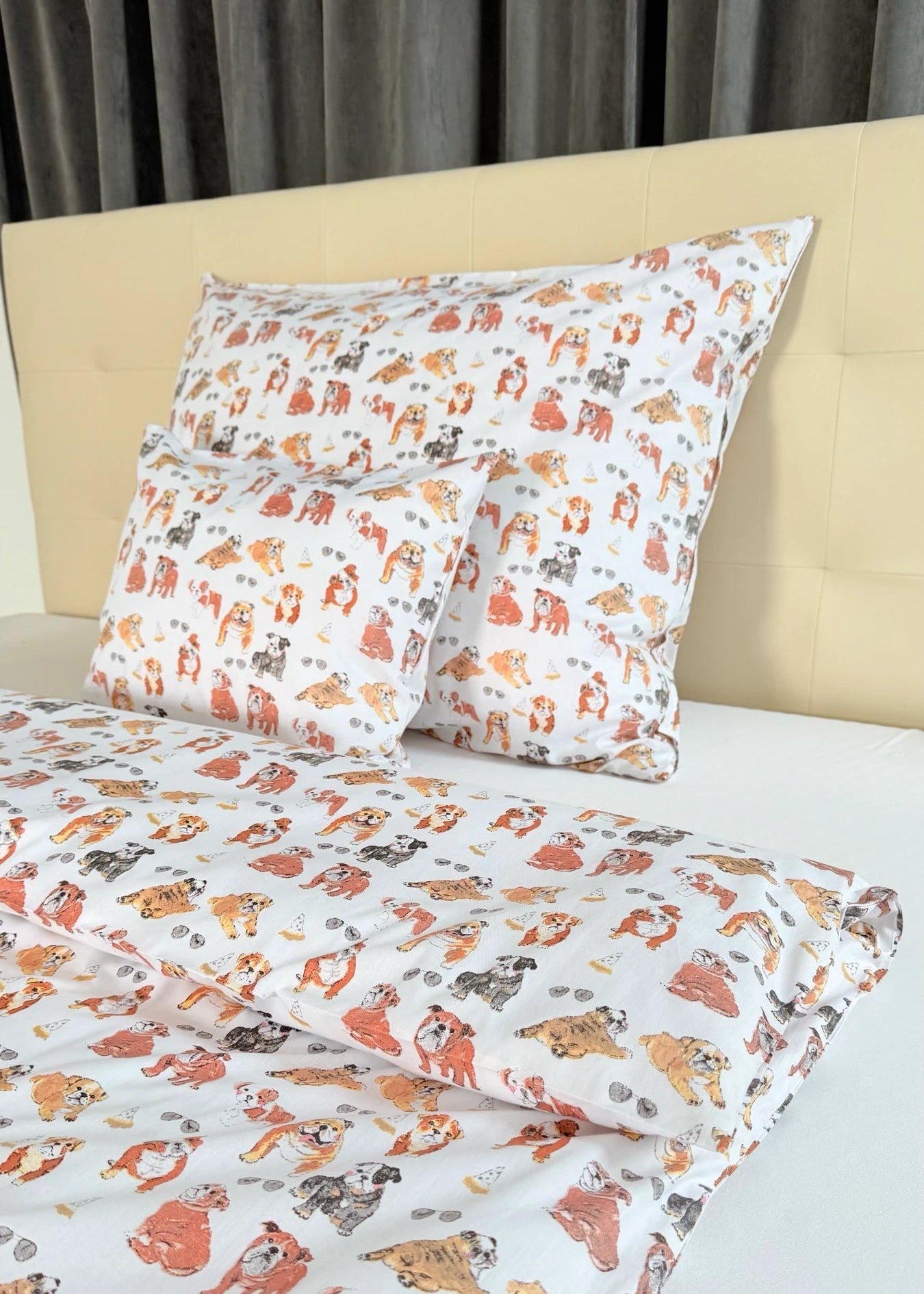 Cotton bed linen set - Blue circles