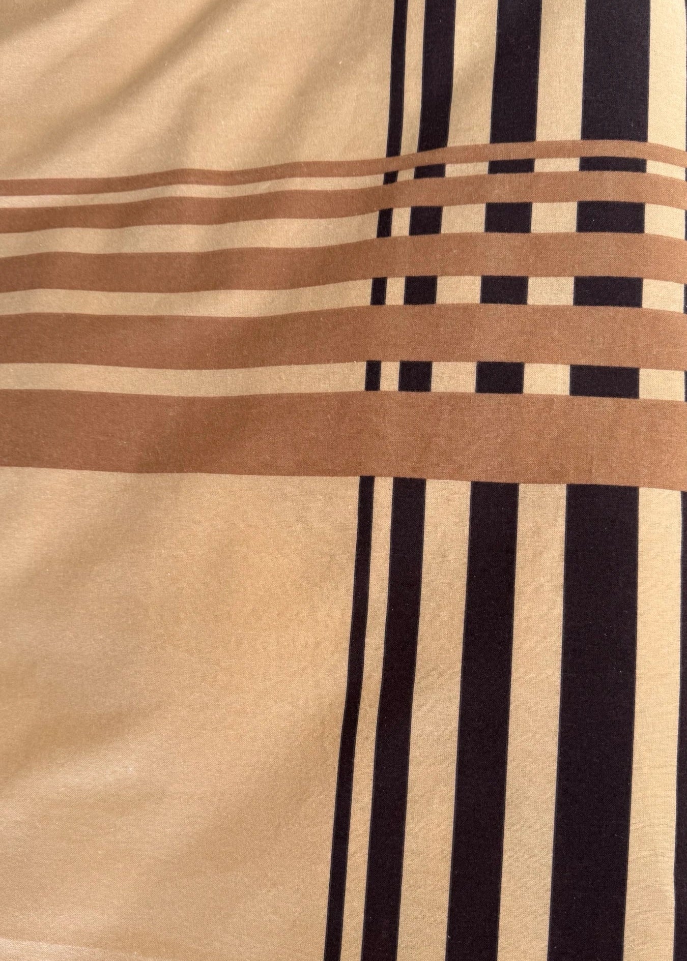 Flannel bedding set - 3 pieces - Beige/white