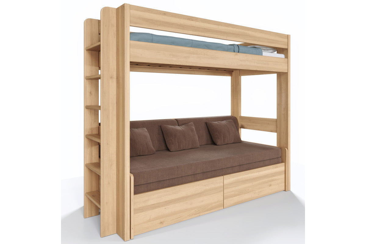 Beech Bunk bed with pull-out bed