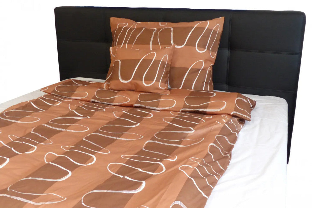 Satin Pillowcase - Brown/White Wave