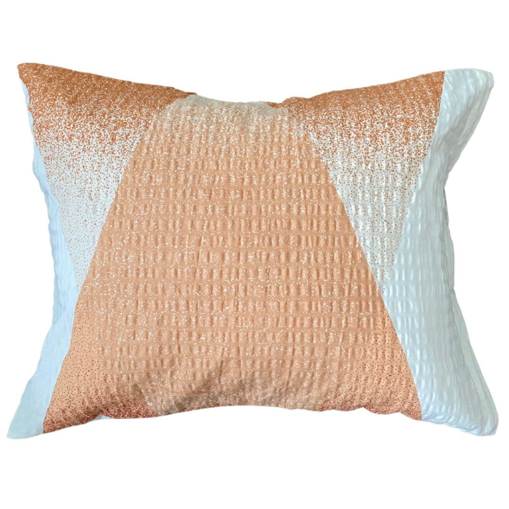 Krepp-Kissenbezug - Orange/Beige Muster 