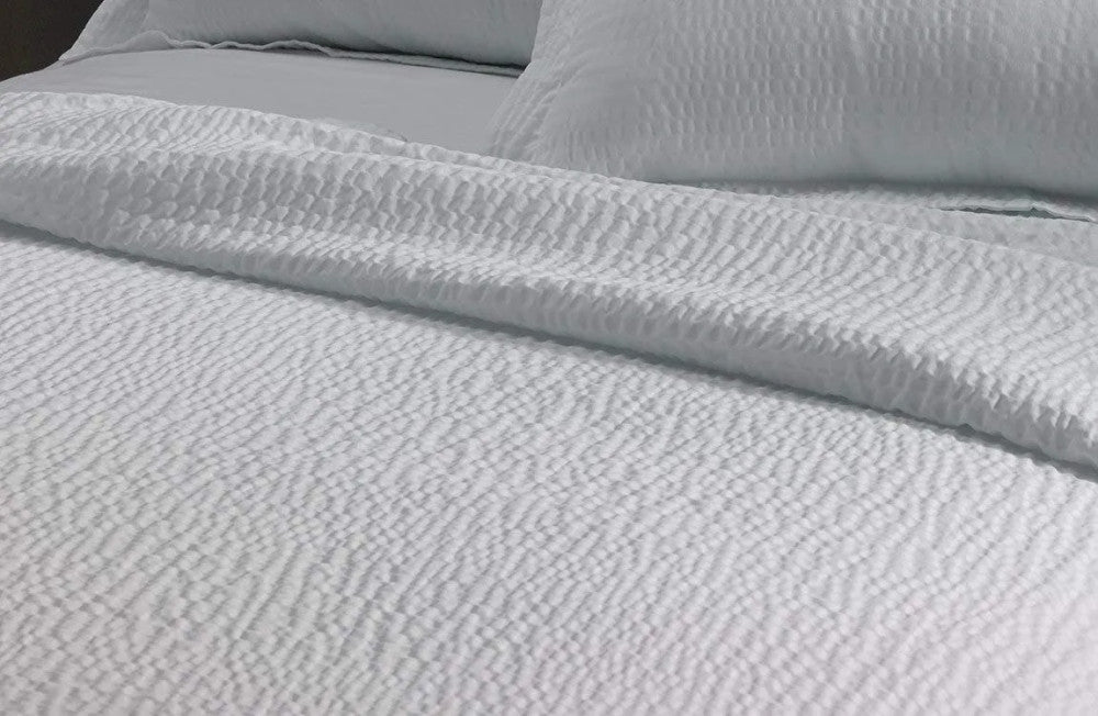 Krepp-Kissenbezug – 100 % Baumwolle – Weiß – umklappbar – 130 g/m2