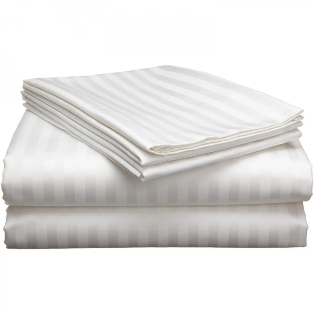 Hotel damask satin striped sheet - 50% Cotton - 50% PE - 150 gr/m2 - packaged
