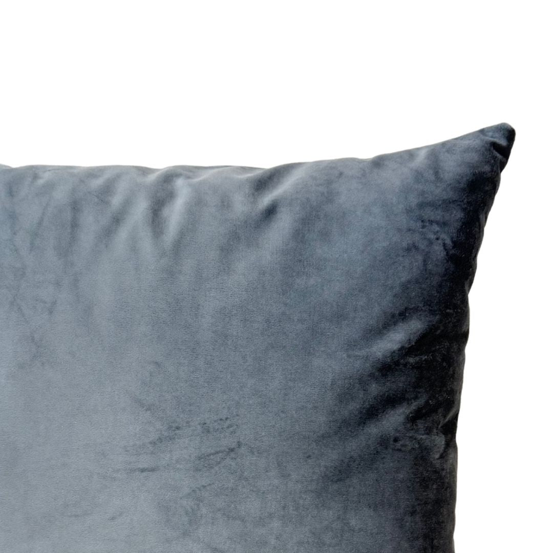 Moss green velvet decorative pillow - with insert - 45x45 cm