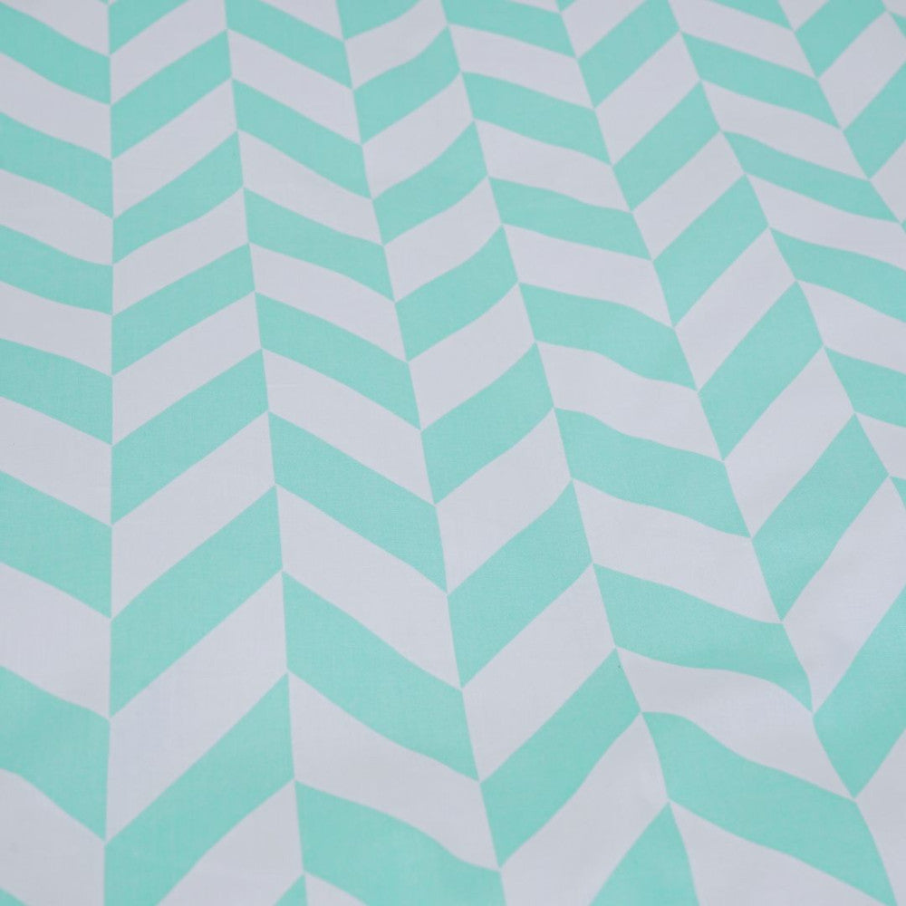 Cotton pillowcase - Turquoise and white pattern