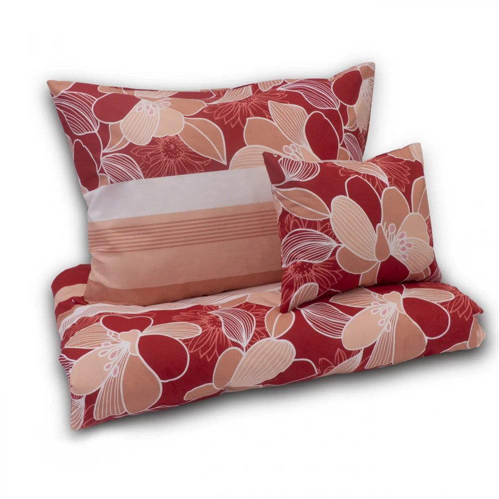 Coral Bloom Cotton Duvet Cover - vibrant floral elegance