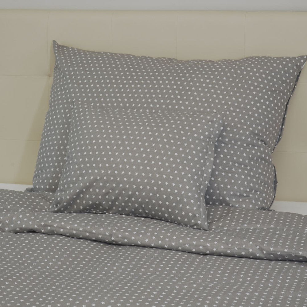 Stella Grey Cotton Duvet Cover - Discreet Elegance