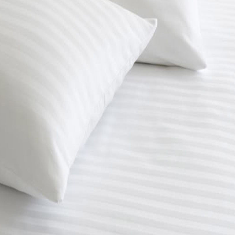 Hotel-Kissenbezug mit Damaststreifen – 100 % Baumwolle – mit Reißverschluss – 130 g/m² – verpackt