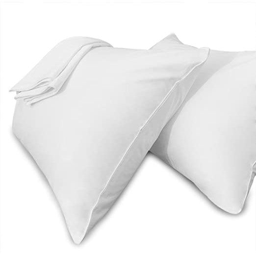 Weißer Leinen-Kissenbezug in Hotelqualität – 100 % Baumwolle – mit Reißverschluss – 146 g/m² – verpackt