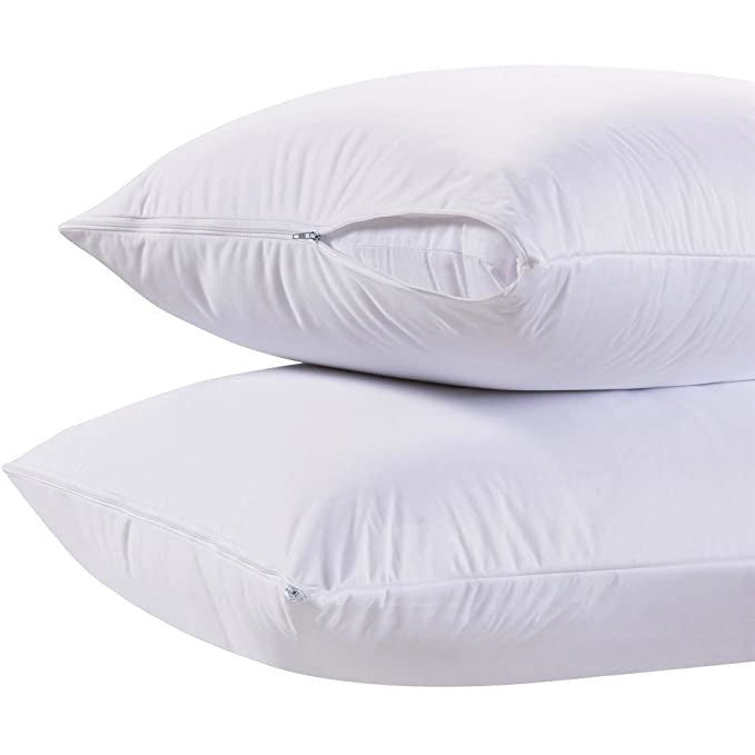 Weißer Leinen-Kissenbezug in Hotelqualität – 100 % Baumwolle – mit Reißverschluss – 146 g/m² – verpackt