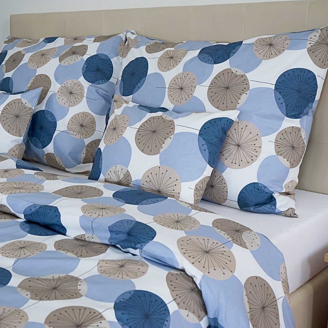 Azure Bloom Cotton Duvet Cover - Freshness and Elegance