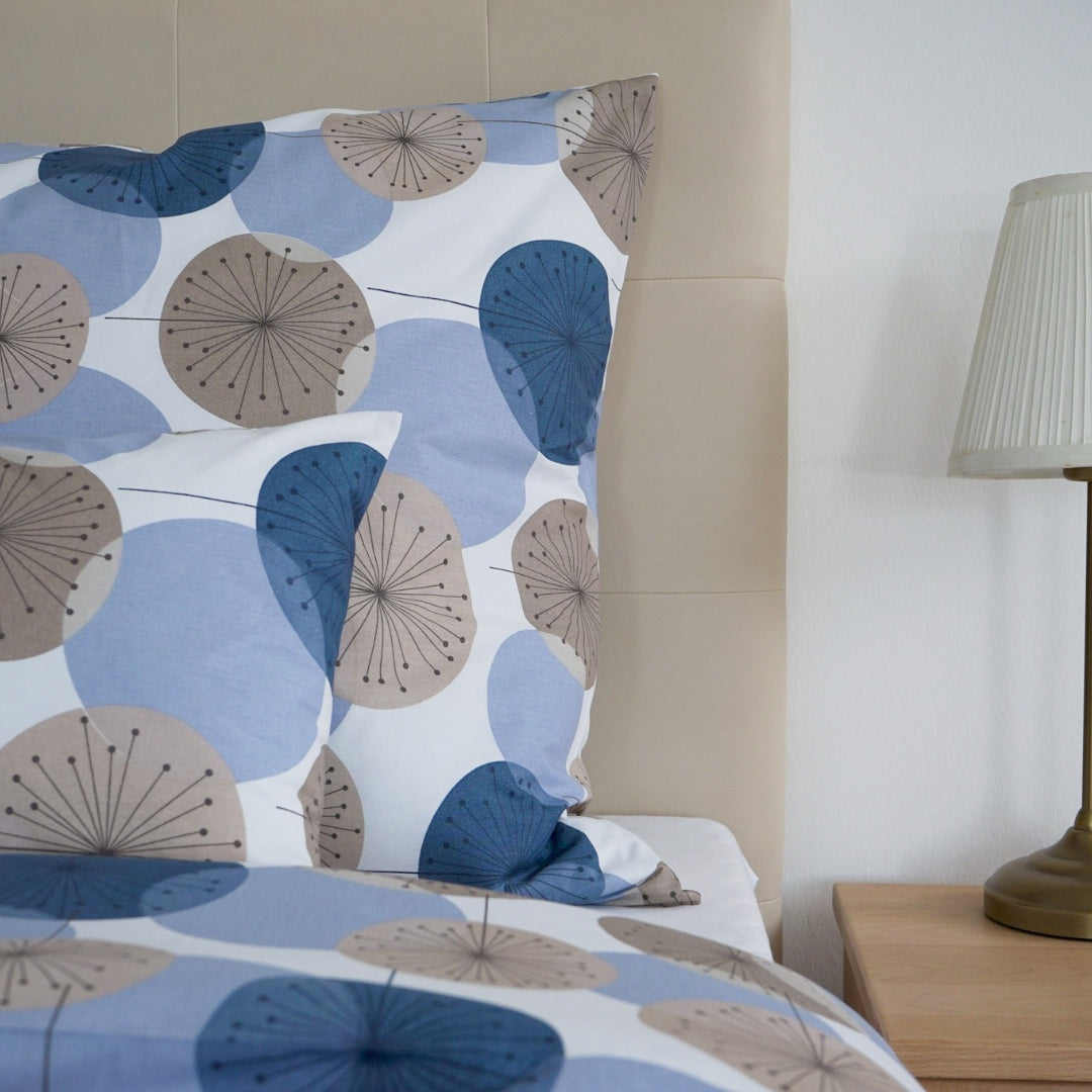 Azure Bloom Cotton Duvet Cover - Freshness and Elegance