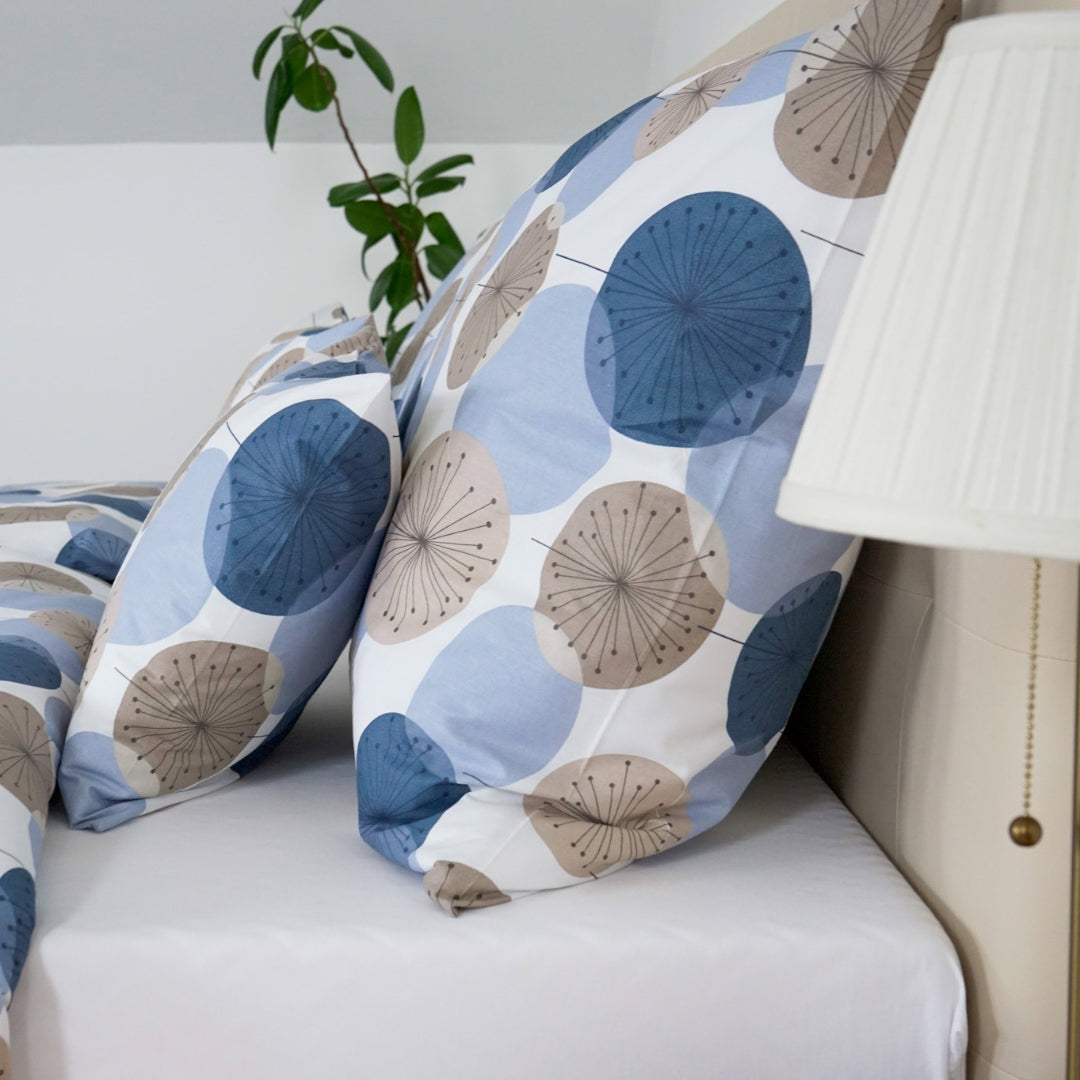 Azure Bloom Cotton Duvet Cover - Freshness and Elegance