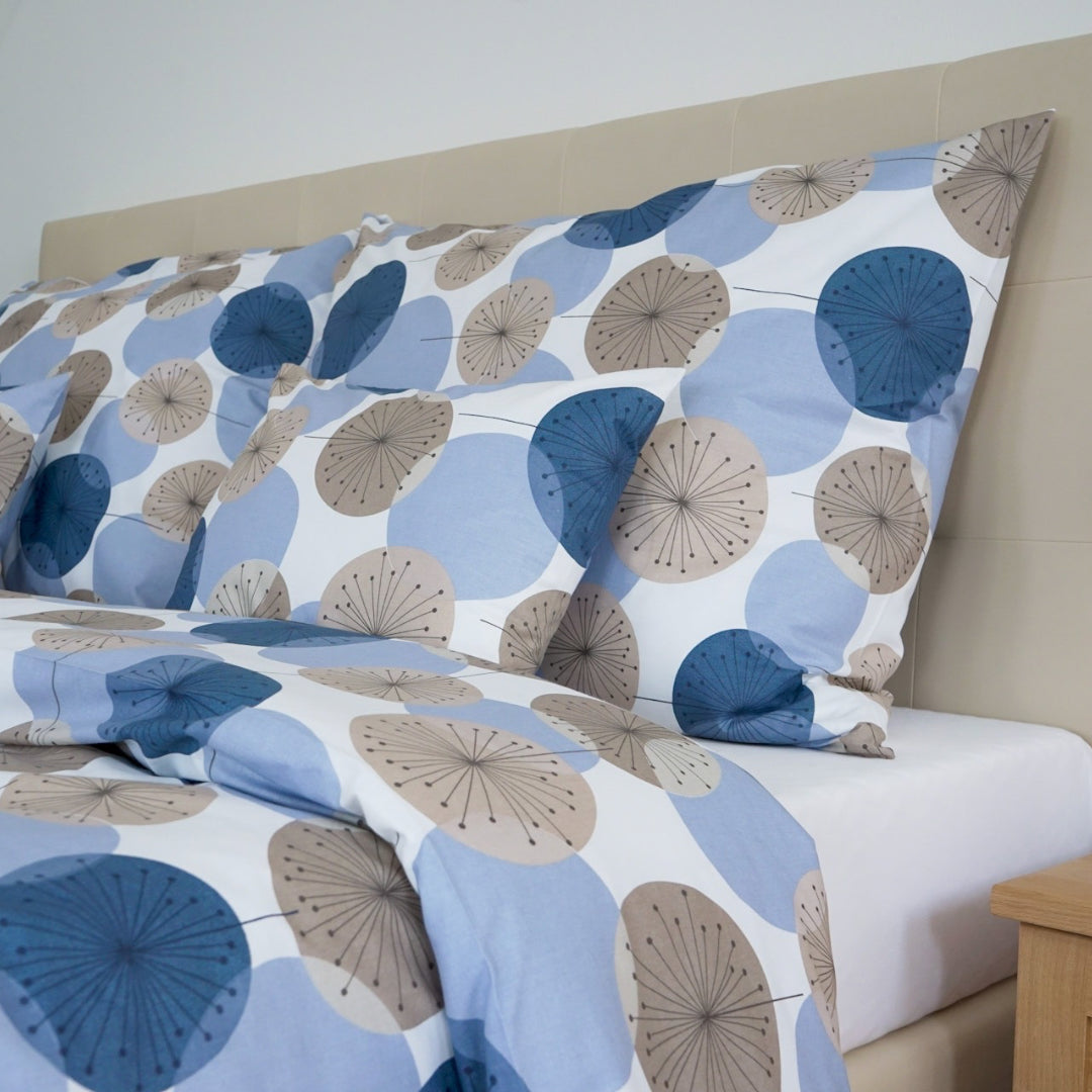Azure Bloom Cotton Duvet Cover - Freshness and Elegance