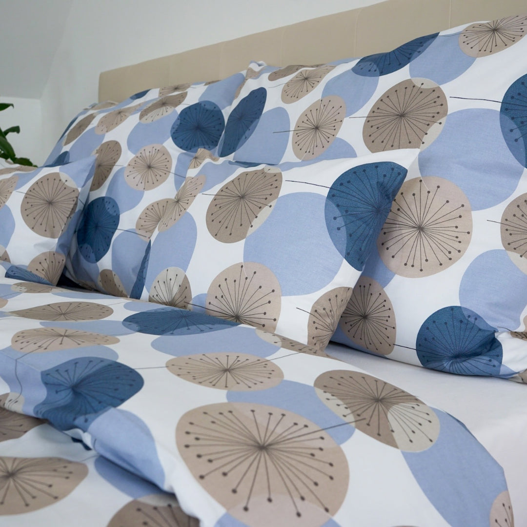 Azure Bloom Cotton Duvet Cover - Freshness and Elegance