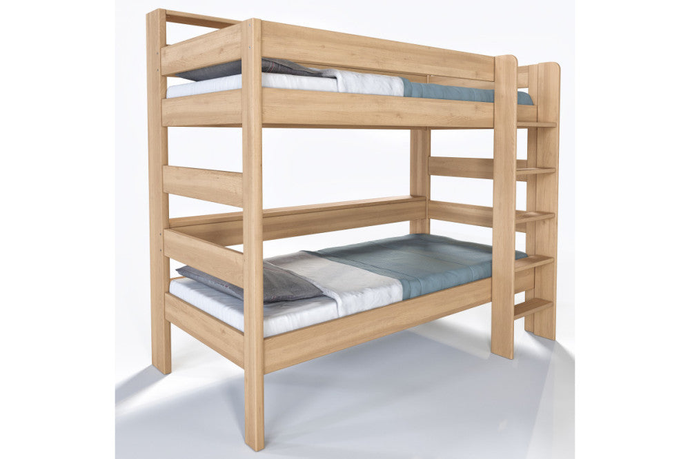 Junior-Etagenbett aus Buche mit Regalen