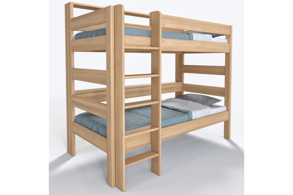 Junior-Etagenbett aus Buche mit Regalen