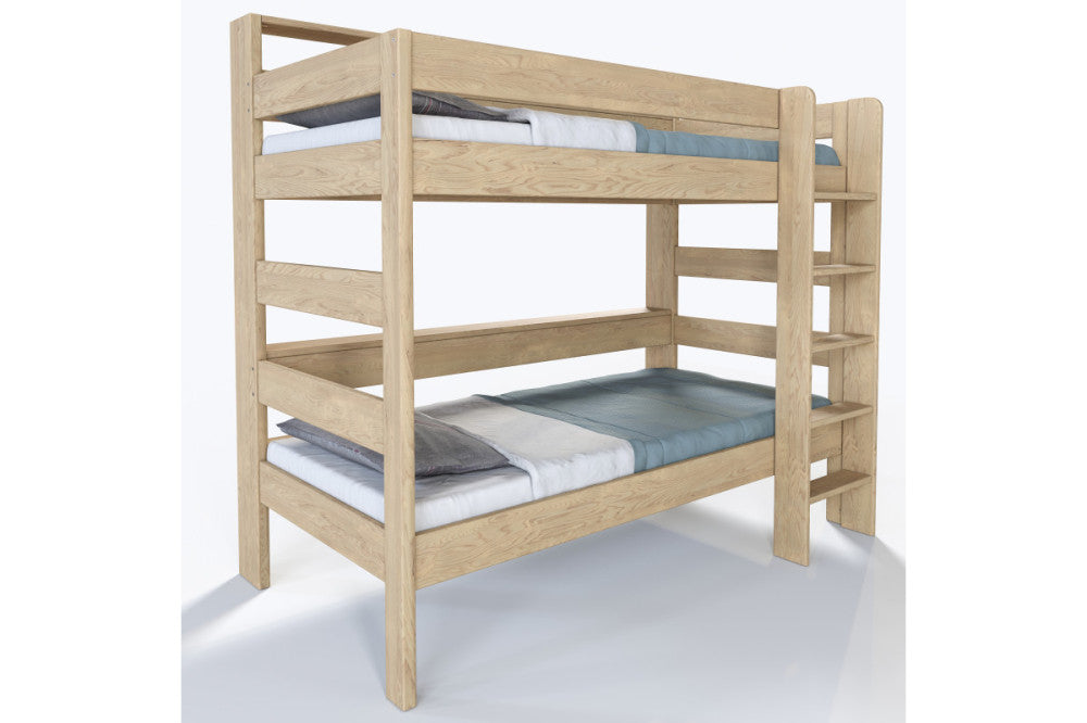 Junior-Etagenbett aus Buche mit Regalen