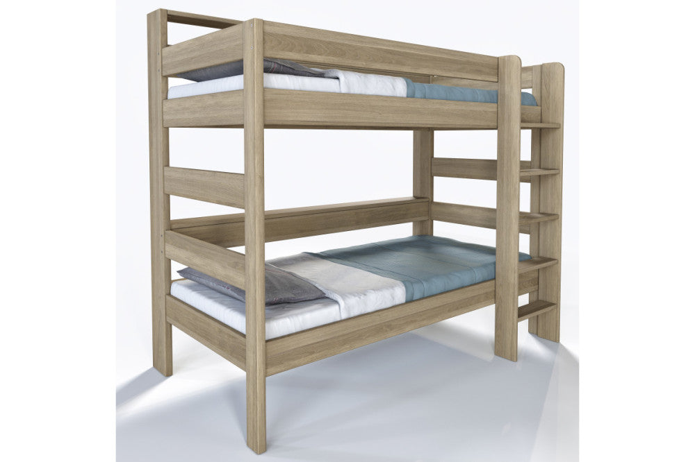 Junior-Etagenbett aus Buche mit Regalen