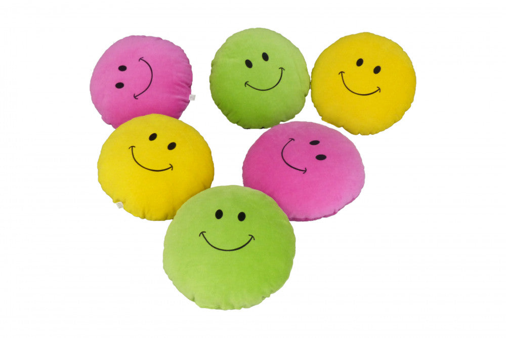 Plüsch-Smiley-Kissen - Grün - GROSS