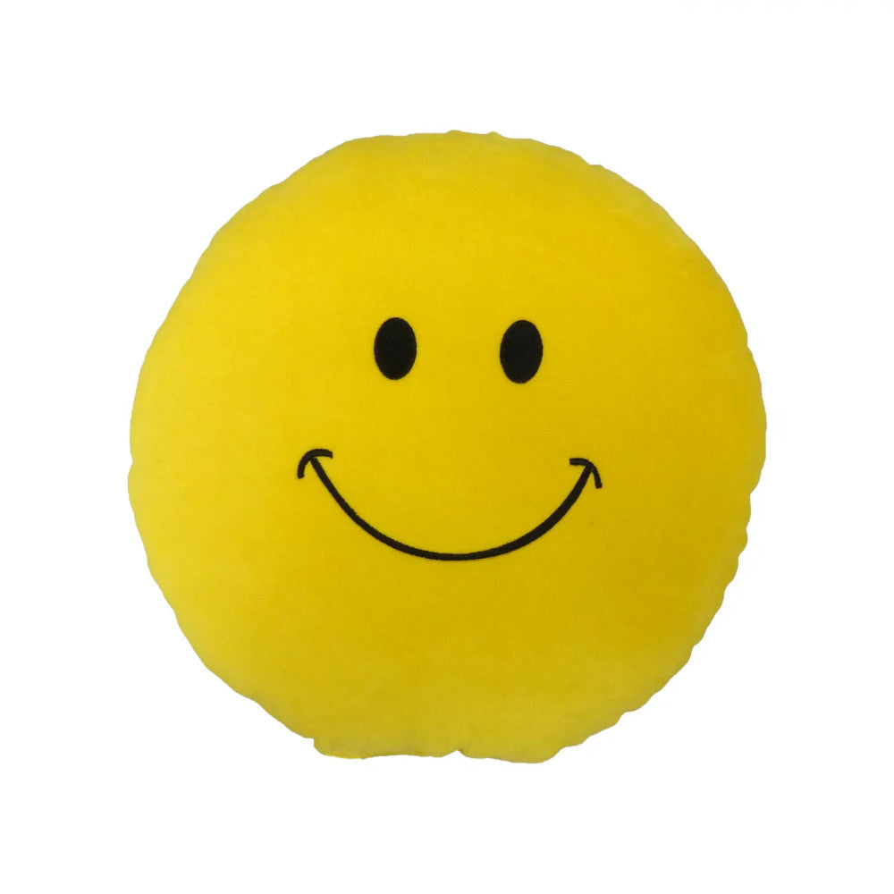 Plüsch-Smiley-Kissen - Gelb - GROSS