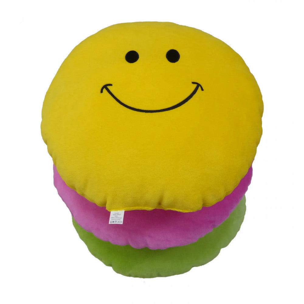 Plüsch-Smiley-Kissen - Rosa - GROSS