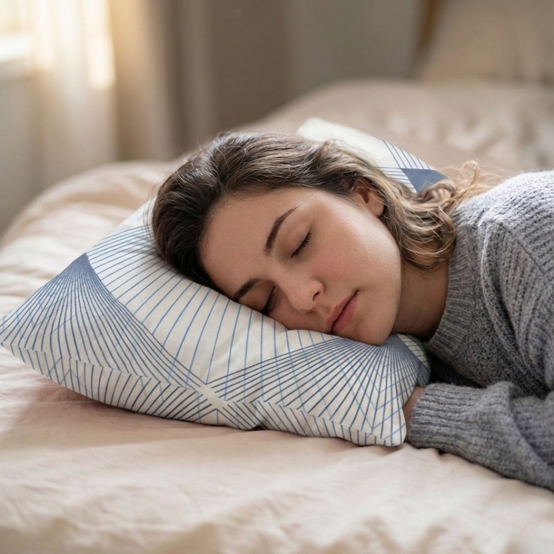 Flannel bedding set - 3 pieces - Beige/white