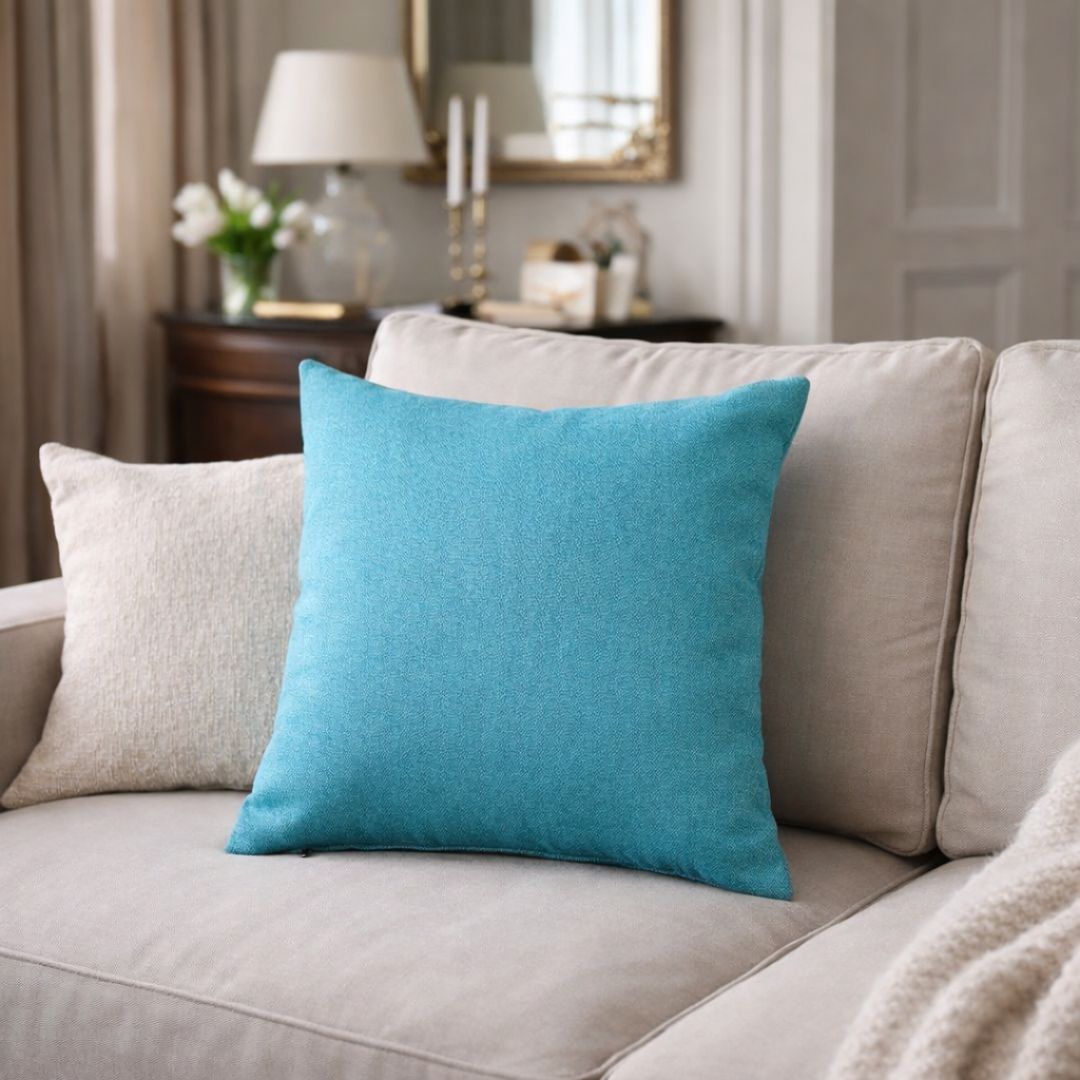 Elegáns türkiz díszpárna - betéttel - 45x45 cm