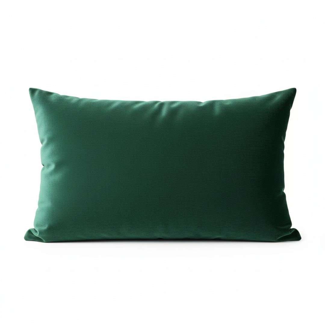 Mohazöld bársony díszpárna - betéttel - 2 db-os szett - téglalap és négyzet alakú