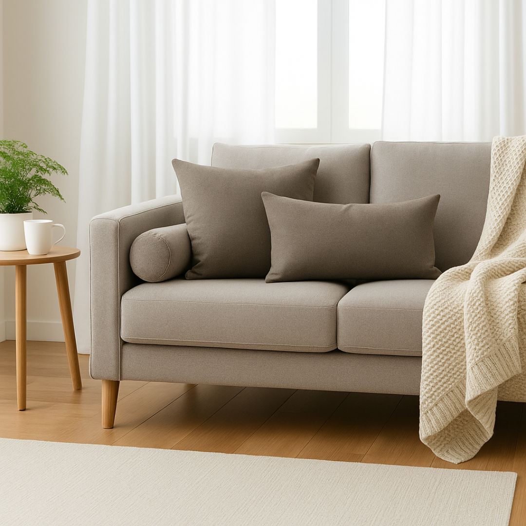 Decorative cushion sets with inserts - zipped - Greige