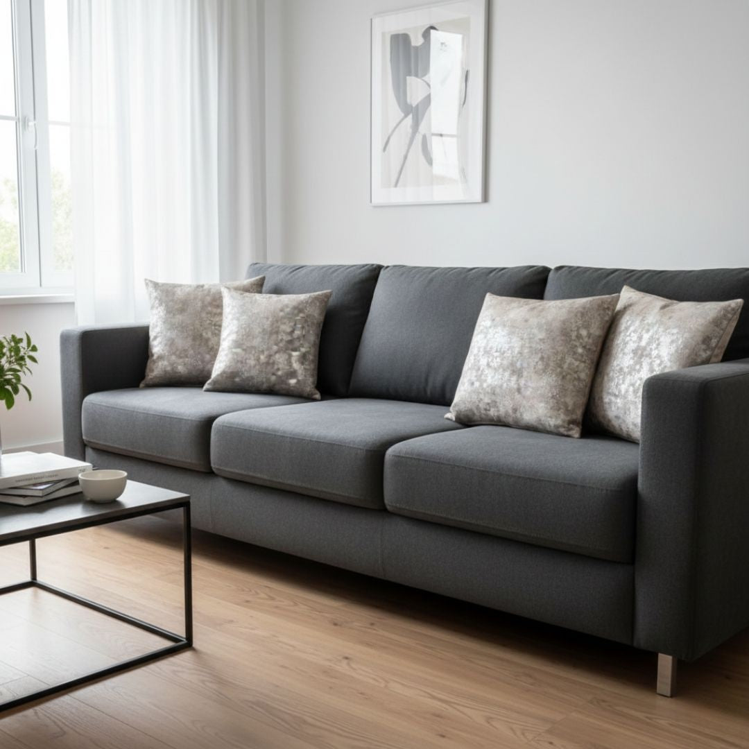 Decorative silvery throw pillow sets