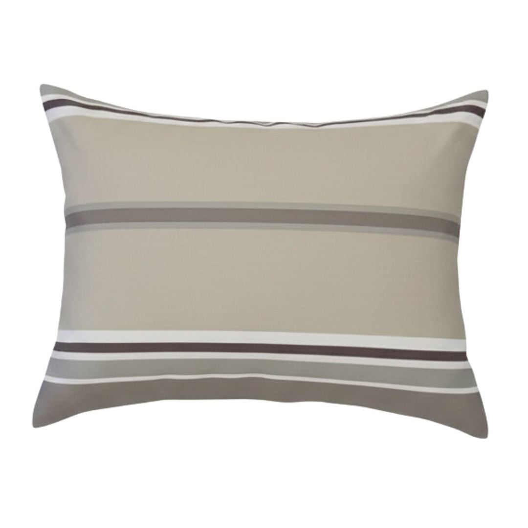 Cotton sateen pillowcase - Grey/brown