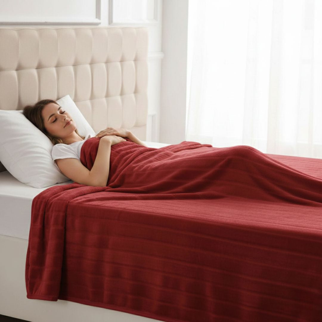 Blanket - Merino Burgundy - 220x240 cm