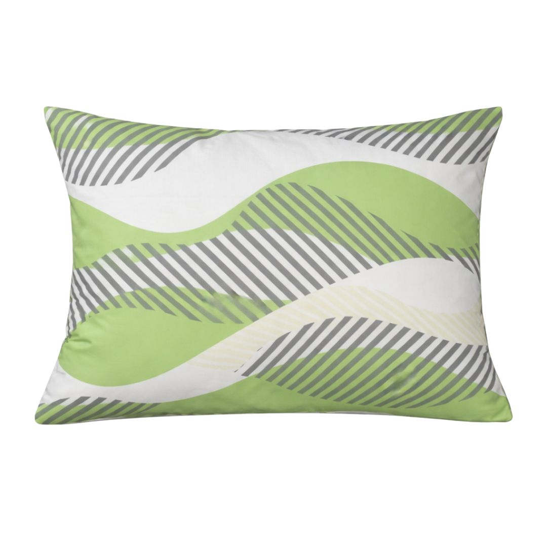 Flanel kispárnahuzat - Zöld hullámos