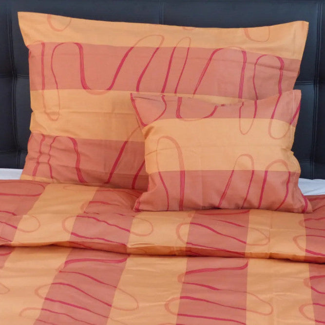 Baumwollsatin-Bettbezug-Set - 3-teilig - Orange