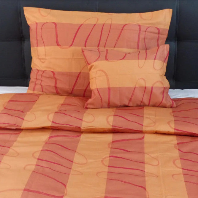 Baumwollsatin-Bettbezug-Set - 3-teilig - Orange