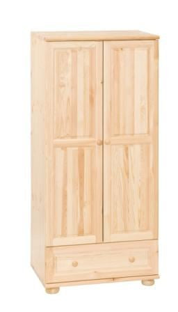 Nature - Wardrobe (2 doors + 1 drawer) - hanging rail/shelf