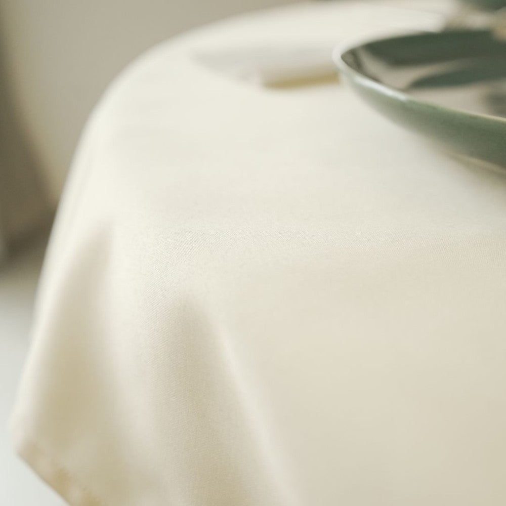 Schmutzabweisende Tischdecke - 50% Baumwolle - 50% Polyester - Creme